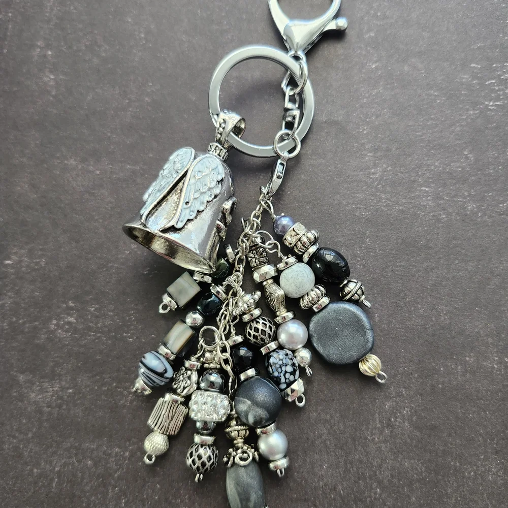 Biker Guardian Bell Angel/Satan Handbag Charm or Keychain Handcrafted